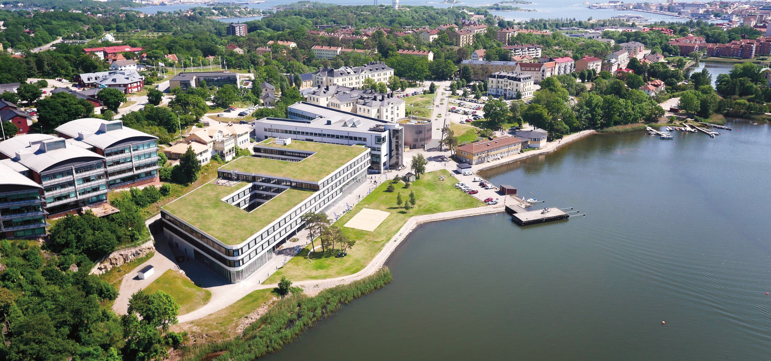 Flygbild över Campus Karlskrona