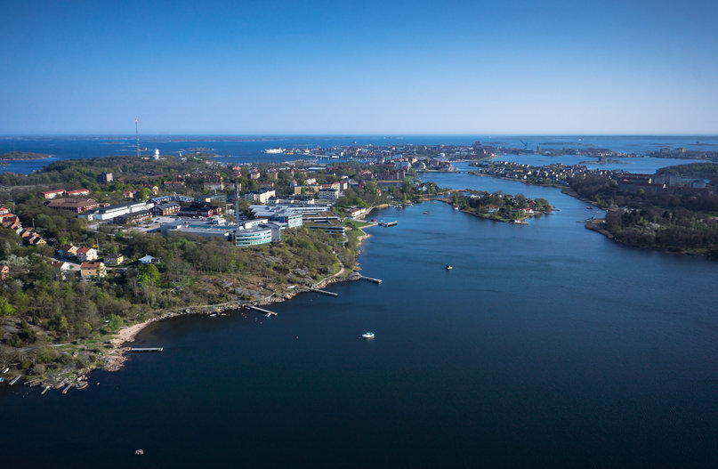 Flygfoto över Campus Karlskrona